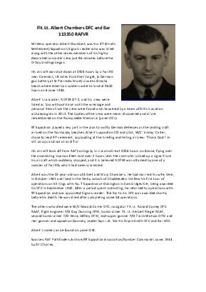 A preview of a PDF biography for Chambers, Albert
